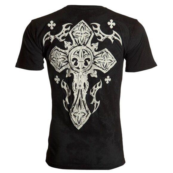 ARCHAIC by AFFLICTION Black FATAL COURSE Short Sleeve Slim Fit Y2K T-shirt NWT - Picture 3 of 9
